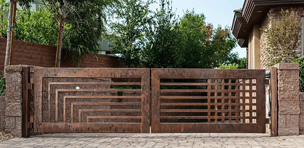 Custom driveway gate installation for a home entrance in Charleston, SC