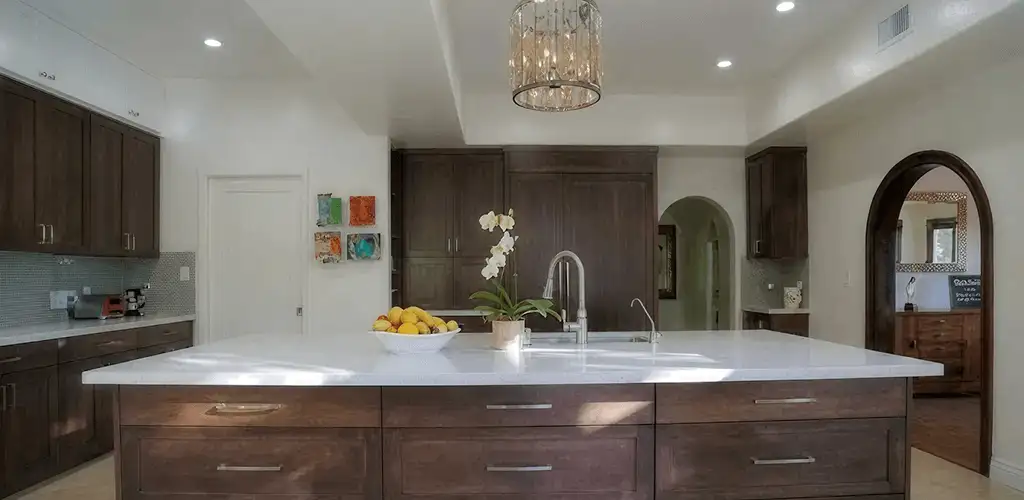 Cabinet refacing project with updated kitchen cabinets and island in Charleston, SC