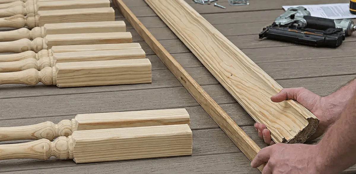 Handrail installation materials and wood components for stair rail work in Charleston, SC
